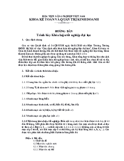 Hướng dẫn Trình bày Khóa luận tốt nghiệp đại học | Học viện Nông nghiệp Việt Nam