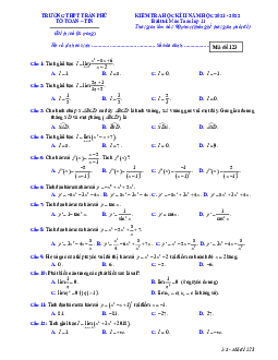 Đề thi học kì 2 Toán 11 năm 2021 – 2022 trường THPT Trần Phú – Phú Yên