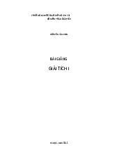 Bài giảng giải tích 1 | Trường Đại học Kinh tế Thành phố Hồ Chí Minh