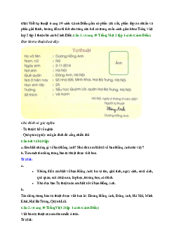 Giải SGK môn Giải Viết tự thuật trang 19 | Cánh Diều