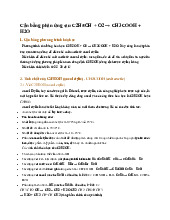 Cân bằng phản ứng sau C2H5OH + O2 → CH3COOH + H2O