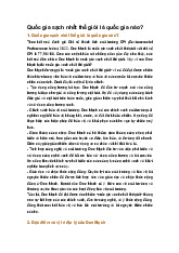 Quốc gia sạch nhất thế giới là quốc gia nào?