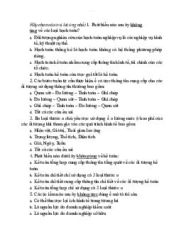 Bộ câu hỏi trắc nghiệm học phần Nguyên lý kế toán