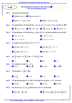 TOP 20 đề trắc nghiệm ôn thi HK2 Toán 12 năm học 2020 – 2021