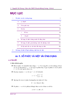Số phức và một số ứng dụng – Nguyễn Tài Chung Toán 12