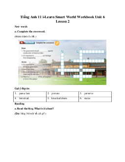 Giải Tiếng Anh 11 Workbook Unit 6 Lesson 2 | Smart World