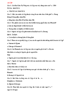 Ngân hàng câu hỏi về Lịch sử văn minh thế giới | Đại học Sư Phạm Hà Nội