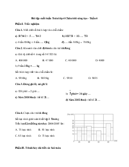 Bài tập cuối tuần Toán lớp 4 Chân trời sáng tạo - Tuần 6