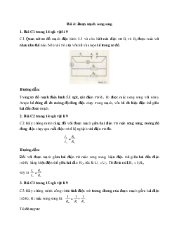 Giải bài tập SGK Vật lý lớp 9 bài 5: Đoạn mạch song song
