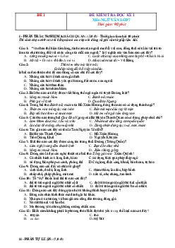 TOP 25 đề thi học kỳ 1 Ngữ Văn 7 (có đáp án)