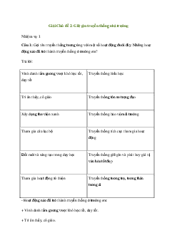 Giải Hoạt động trải nghiệm 10: Giữ gìn truyền thống nhà trường | Chân trời sáng tạo