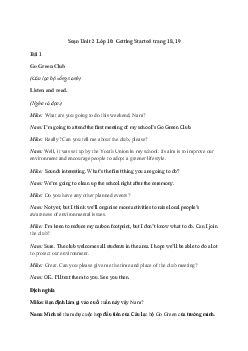 Tiếng Anh 10 Unit 2: Getting Started Kết Nối Yêu Thương