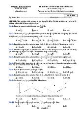 Đề thi thử tốt nghiệp THPT năm 2025 môn Toán trường THPT Kon Tum