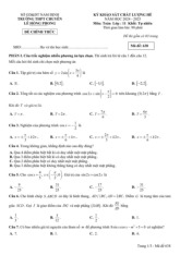 Đề khảo sát hè Toán 11 năm 2024 – 2025 trường chuyên Lê Hồng Phong – Nam Định