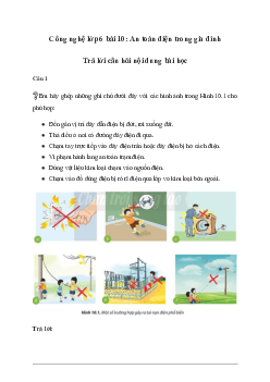 Giải Công nghệ 6 Bài 10: An toàn điện trong gia đình - Chân Trời Sáng Tạo