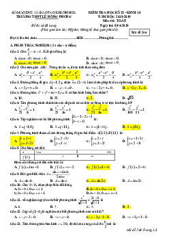 Đề thi HK2 Toán 10 năm 2018 – 2019 trường Lê Hồng Phong – Khánh Hòa