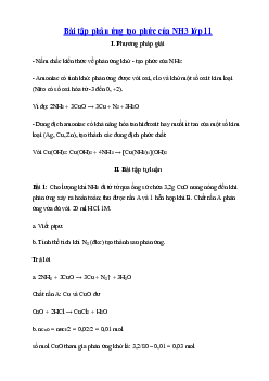Bài tập phản ứng tạo phức của NH3 Hóa học Lớp 11 sách Kết Nối Tri Thức