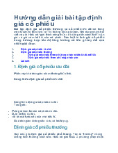 Định giá cổ phiếu - Hướng dẫn và Công thức Quan trọng