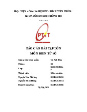 Báo cáo Bài tập lớn môn Điện tử số | Học viện Công Nghệ Bưu Chính Viễn Thông