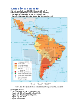 Giair SGK Địa lí 7 Bài 17: Đặc điểm dân cư, xã hội Trung và Nam Mỹ, khai thác, sử dụng và bảo vệ rừng A-ma-dôn - Kết nối tri thức