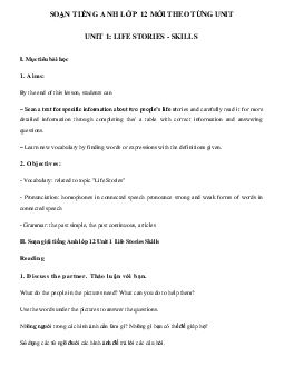 Tiếng Anh lớp 12 Unit 1 Skills