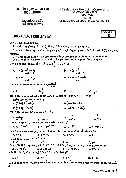 Đề thi cuối học kỳ 2 Toán 11 năm 2020 – 2021 sở GD&ĐT Bình Phước