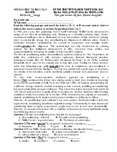 Đề thi thử tốt nghiệp môn Anh 2025 Sở GD Hà Nội giải chi tiết