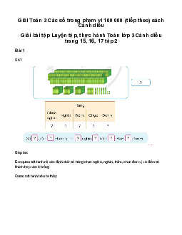 Các số trong phạm vi 100 000 (tiếp theo): Giải bài tập Luyện tập, thực hành Toán lớp 3 Cánh diều trang 15, 16, 17 tập 2