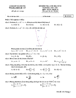 Đề học kì 2 Toán 10 năm 2023 – 2024 trường THPT Kẻ Sặt – Hải Dương