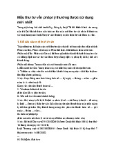 Mẫu thư tư vấn pháp lý thường được sử dụng mới nhất