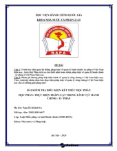 BÀI KIỂM TRA ĐIỀU KIỆN KẾT THÚC HỌC PHẦN | Học viện Hành chính Quốc gia