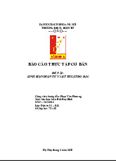 Báo cáo Thực Tập 1: Linh Kiện Điện Tử & Kỹ Thuật Đo Đạc | Thực tập cơ bản | Trường Đại học Bách khoa Hà Nội