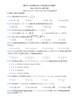 Đề thi học kì 2 lớp 10 môn Toán Kết nối tri thức năm 2023 - Đề 3