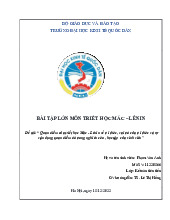Quan điểm của triết học Mác - Lênin về tri thức, vai trò của tri thức và sự vận dụng quan điểm đó trong nghiên cứu, học tập  của sinh viên | Bài tập lớn môn triết học mác - lênin