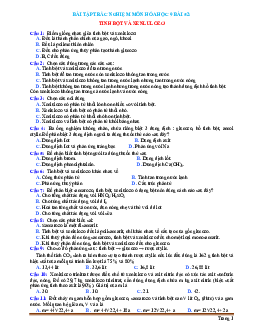 Bài tập trắc nghiệm môn hóa học 9 bài 52 Tinh bột và xenlulozơ(có đáp án)