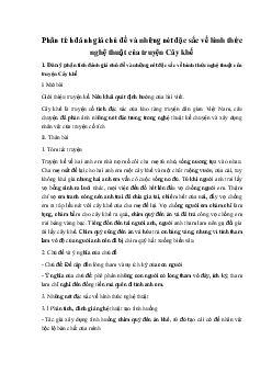 Phân tích đánh giá chủ đề và những nét đặc sắc về hình thức nghệ thuật của truyện Cây khế Ngữ Văn 10 sách Chân Trời Sáng Tạo