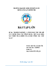 Bài tập lớn - Môn chủ nghĩa xã hội khoa học| Đại học Kinh Tế Quốc Dân