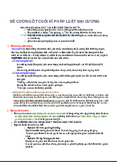 Đề Cương Ôn Tập Cuối Kỳ | Pháp Luật Đại Cương | Trường Đại học Hà Nội