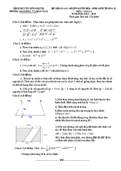 Đề học sinh giỏi Toán 6 tháng 11 năm 2023 phòng GD&ĐT Đông Hưng – Thái Bình