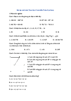 Bài tập cuối tuần Toán lớp 4 Cánh diều - Tuần 9