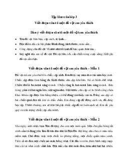 Tập làm văn lớp 3: Viết đoạn văn tả một đồ vật em yêu thích | Kết nối tri thức