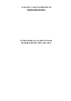 Đề thi Olympic 10 tháng 3 lần thứ 3 môn Tiếng Anh năm 2019 môn Tiếng Anh 11 THPT Việt Đức