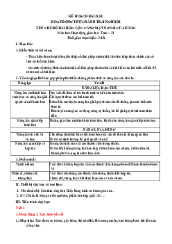 Hoạt động thực hành trải nghiệm: Lực căng mặt ngoài của nước | Giáo án Toán 11 Kết nối tri thức