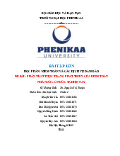 Phân tích thực trạng phát triển của kiểm toán nhà nước ở nước ta hiện nay | Bài tập lớn học phần Kiểm toán và các dịch vụ đảm bảo | Trường Đại học Phenikaa