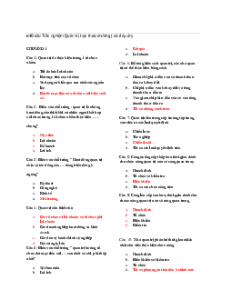 Tổng hợp trắc nghiệm Quản trị học theo từng chương có đáp án | Trường Đại học Kinh tế và Quản trị Kinh doanh, Đại học Thái Nguyên