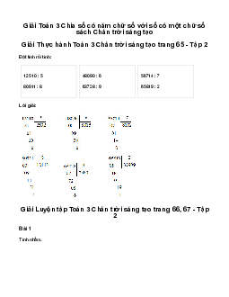 Giải Toán 3: Chia số có năm chữ số với số có một chữ số | Chân trời sáng tạo