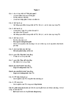 Đề cương ôn thi kết thúc học phần Triết học Mác -Lênin ( có đáp án) | Đại học Thăng Long
