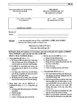 Đề thi cuối kỳ (mẫu) môn Quản lý sản xuất Đề số 01 | Đại học Bách khoa Thành phố Hồ Chí Minh
