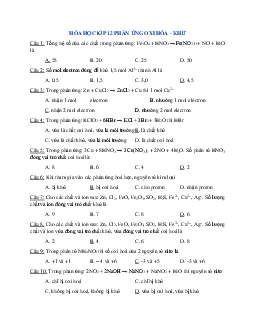 Bài tập về phản ứng oxi hóa - khử