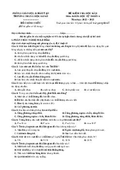 Đề thi học kì 2 môn Khoa học tự nhiên 6 năm 2022 - 2023 sách Chân trời sáng tạo | Đề 3